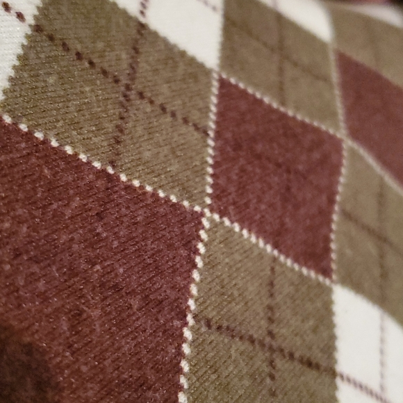 Olive & Brown Argyle Short Collared Top - Picture 8 of 8